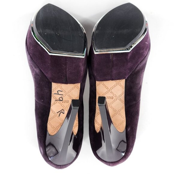 L.A.M.B. Gwen Stefani Dolores Purple Suede 6" Platform Pumps NEW - Picture 12 of 12
